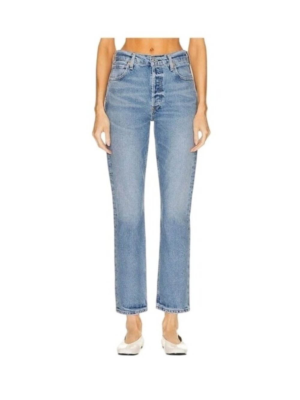 Citizens of Humanity Charlotte Crop Women 29 Light Blue High Rise Straight Jeans